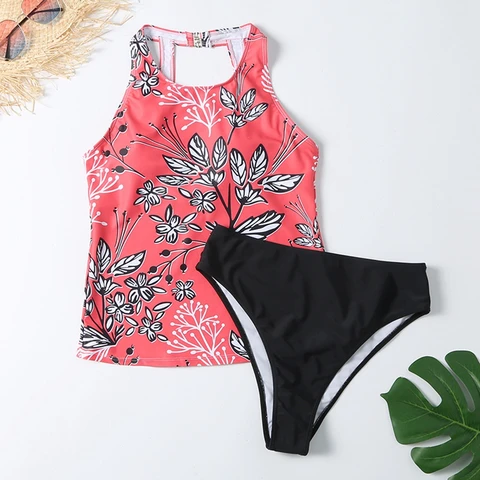 Swimsuits Women 2021 Floral Print Swimwear Women Two Pieces Swimsuit Female Bather Bathing Suits Summer Beach Wear Swim