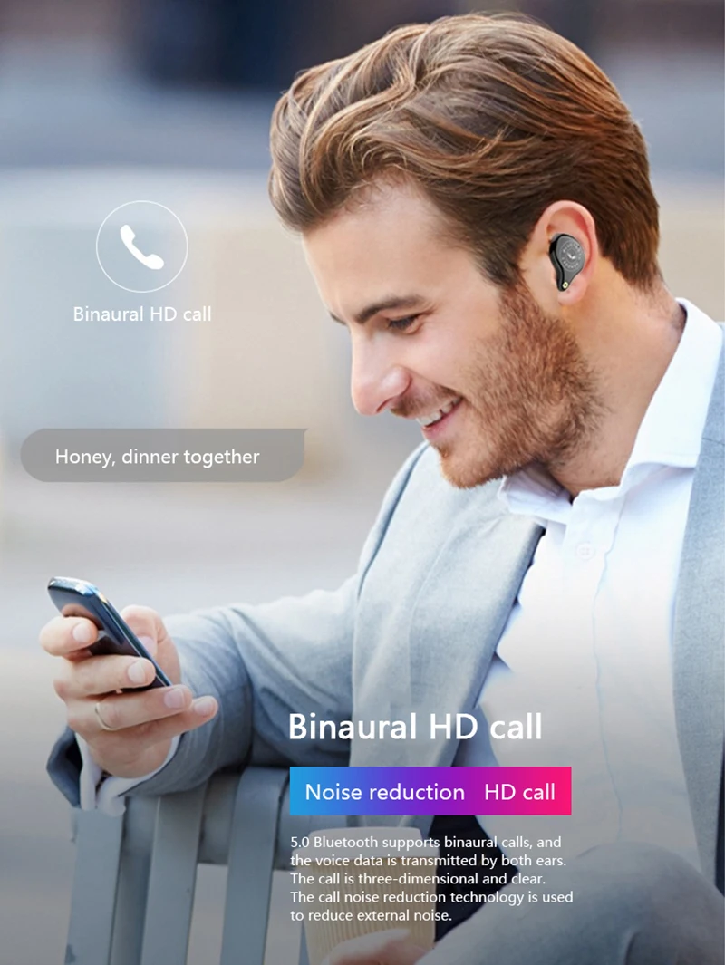Touch TWS 5,0 Bluetooth 9D стерео наушники, беспроводные наушники IPX7, водонепроницаемые наушники, спортивные наушники с внешним аккумулятором 3600 мАч