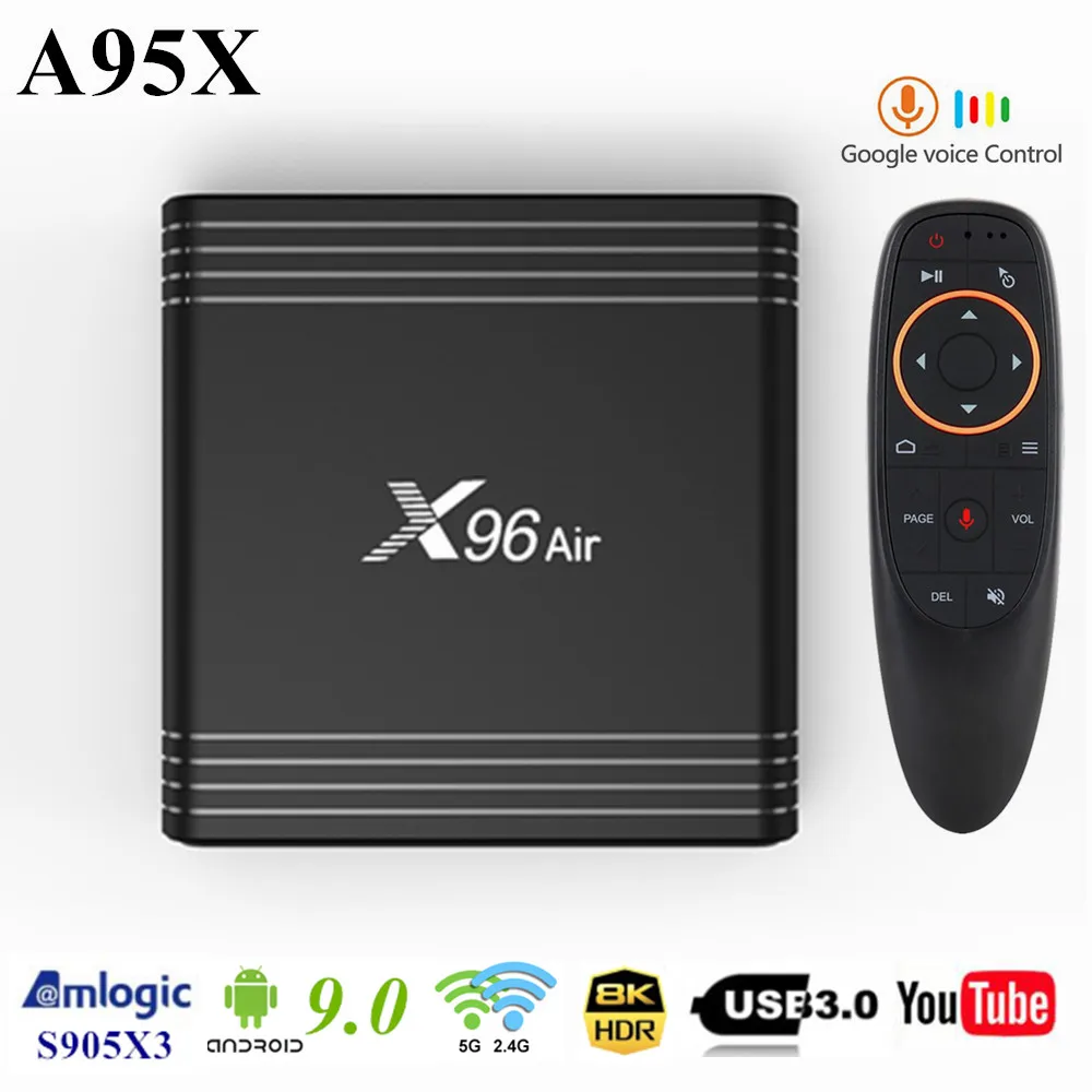 X96 воздуха Android 9 0 ТВ Box Amlogic S905X3 коробка 4 Гб 64 оперативной памяти 32 встроенной 2 4G и
