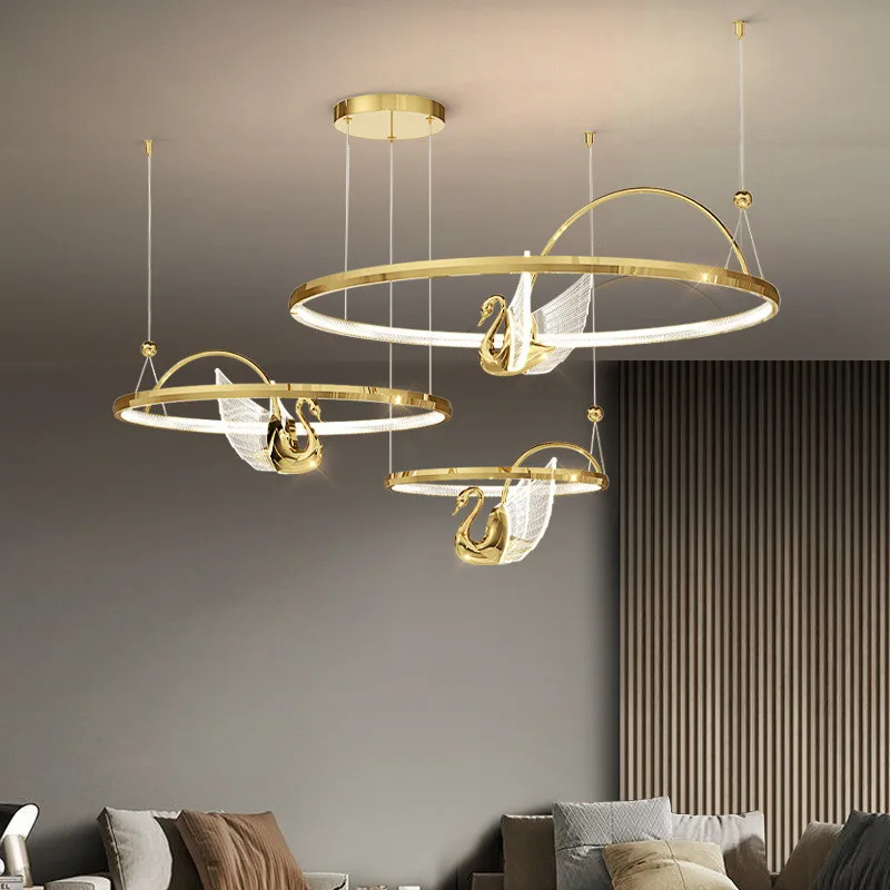 Современный позолоченный/розовое золото светодиодный подвесной светильник с