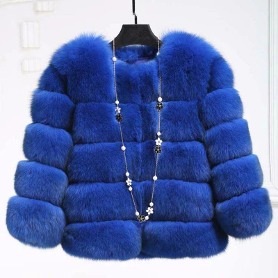 dark blue Зимнее модное Норковое Пальто для женщин, модное пальто из искусственного меха, элегантная Толстая теплая верхняя одежда, куртка из искусственного меха, Chaquetas Mujer CA6973 - Цвет: dark blue