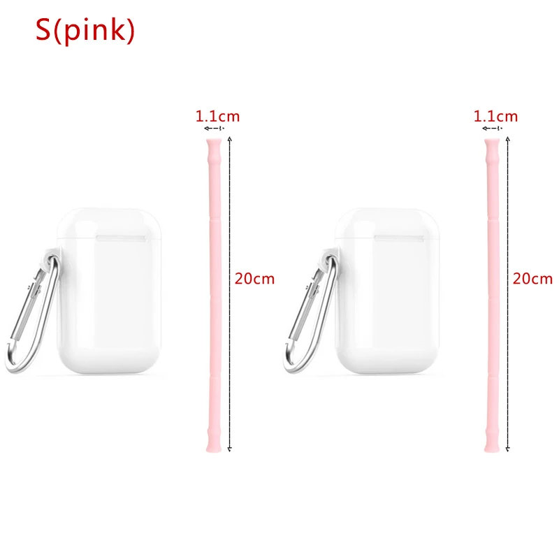 Style S 2pcs pink Силиконовая складная пипетка из нержавеющей стали от производителя, портативный многоразовый чехол для хранения пипетки, силиконовая складная соломинка - Цвет: Style S 2pcs pink