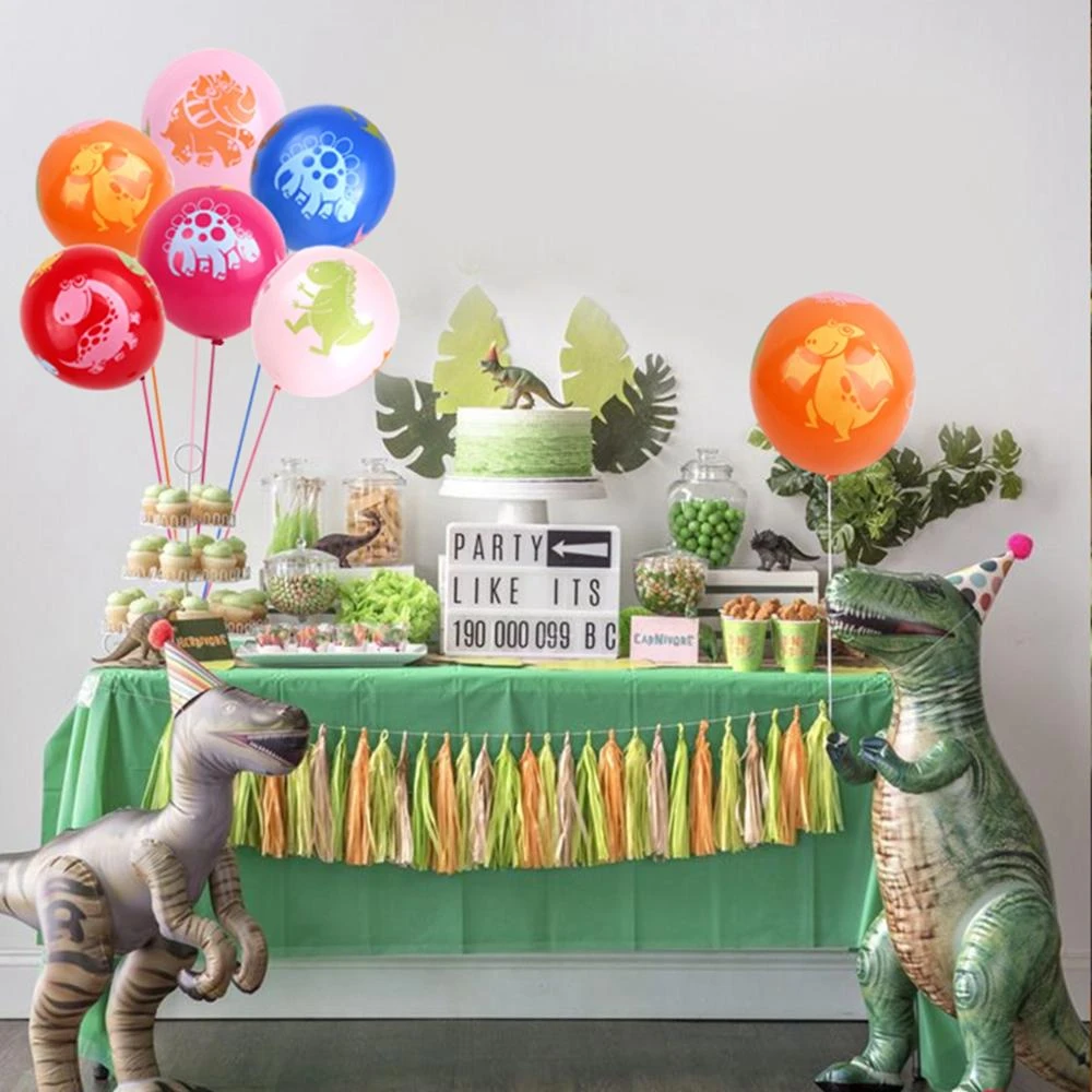 Huiran Suministros de fiesta de cumpleaños de dinosaurios, decoración de  fiesta de Jurassic World, fiesta de cumpleaños de jungla, Deocr, recuerdos  de fiesta Tropical verde para niños|Decoraciones DIY de fiestas| -  AliExpress
