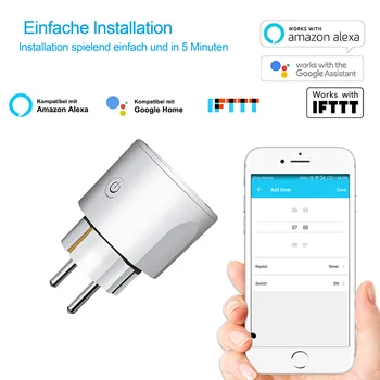 

Smart WiFi Plug Remote Control EU Prise Socket Google Home Support Alexa Google