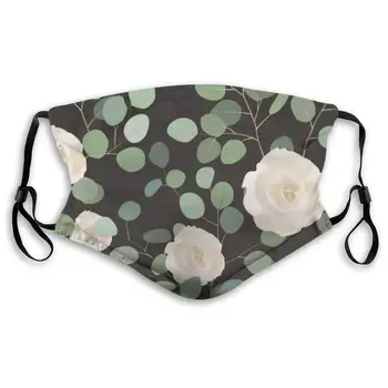

Fillter Face Cloth for Women Flowers Plants Roses Warm Breathable Mouth Half Face Ear Loops for Traveling Double Protection