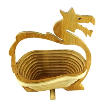 

Stores Flat Portable Vegetable Fruit Basket Living Room Bamboo Collapsible Bedroom Bowl Home Kitchen Organizer Novelty Foldable