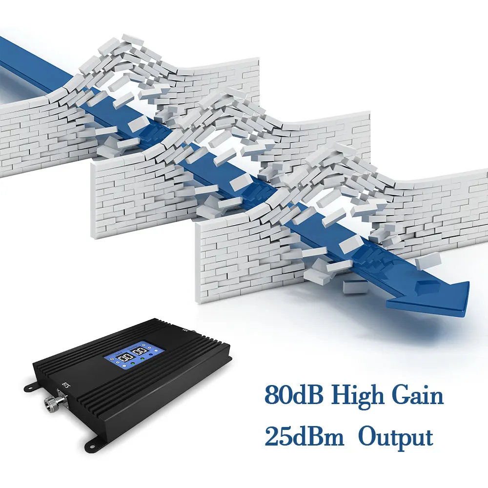 Lintratek 80db с высоким коэффициентом усиления мощный GSM 4G LTE усилитель сигнала 900Mhz 1800mhz 25dBm сотовый телефон сотовый ретранслятор с AGC и MGC