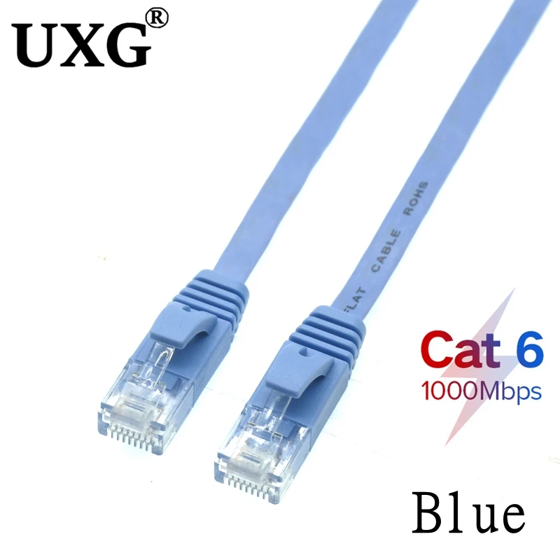 0.2m 0.5m 1m 3m 5m-30m CAT6 Flat Ethernet Cable RJ45 Patch LAN CAT 6 Network 32AWG cable For Computer Router Laptop Machine room