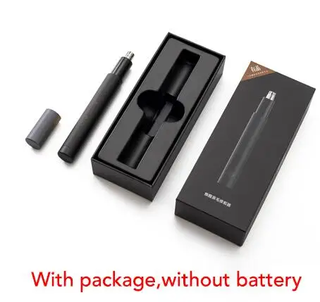 With box No battery Xiaomi mijia Электрический мини-триммер для волос в носу HN1 портативная Бритва для ушей в носу, машинка для стрижки, водонепроницаемый Безопасный Очиститель для мужчин - Цвет: With box No battery