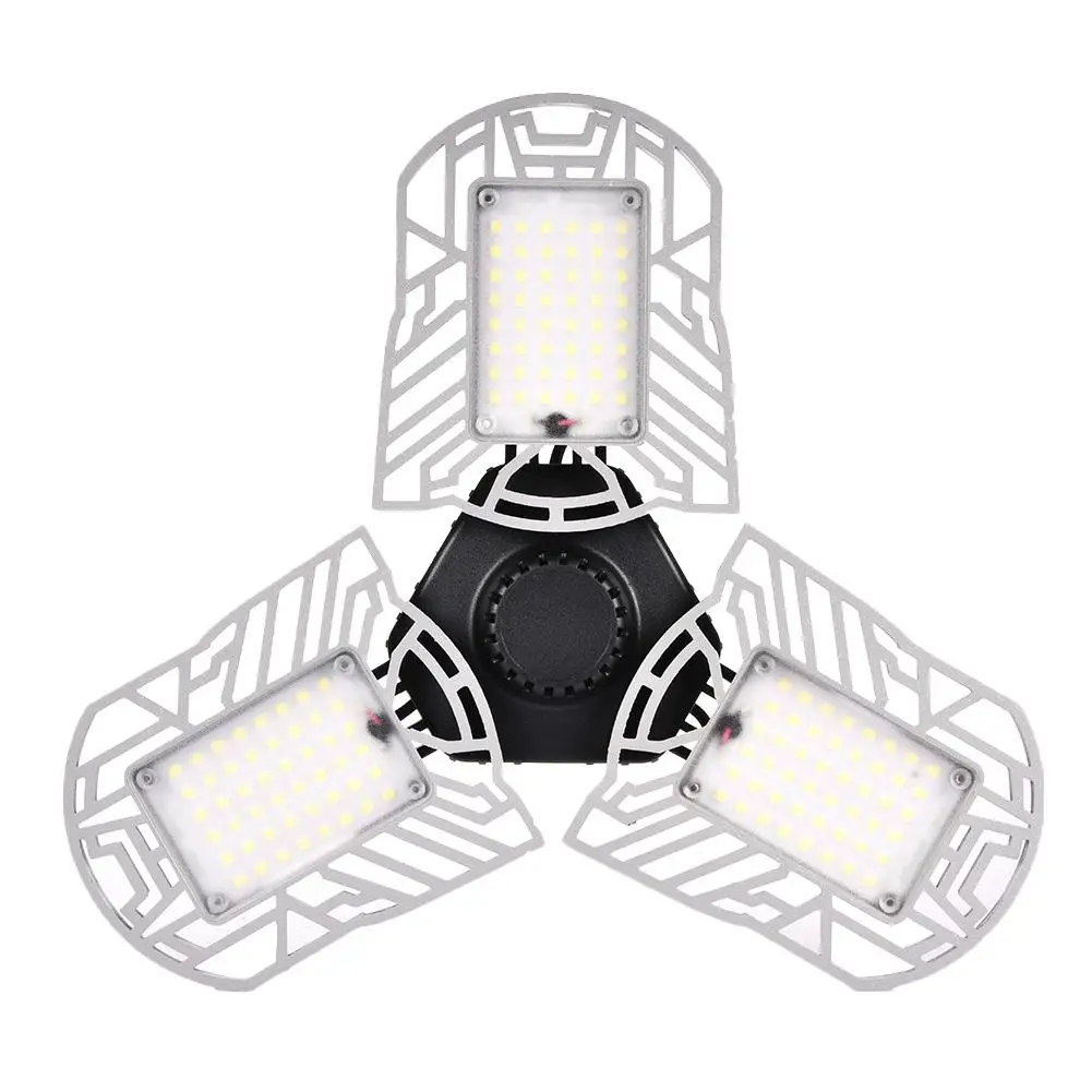 Super Bright E27 60W Rotatable Three LED SMD Light Garage Lamp High IP65 Industrial Lighting 6000LM For Warehouses Industrial La