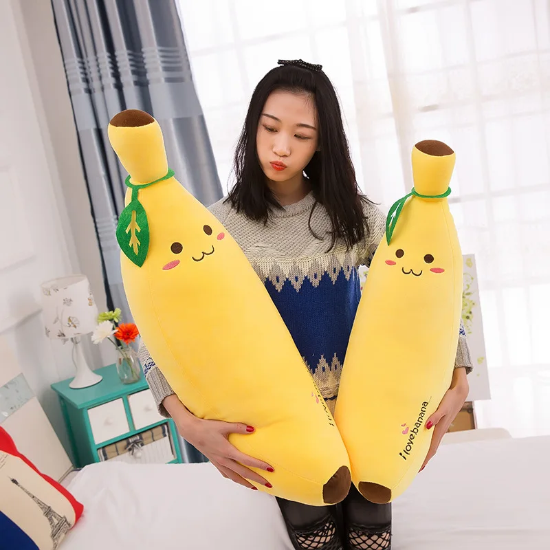 

New Style And Soft Banana Pillow Plush Toys Soft Adorable Expression Banana Doll Holding Pajama Send Girl'S Gift