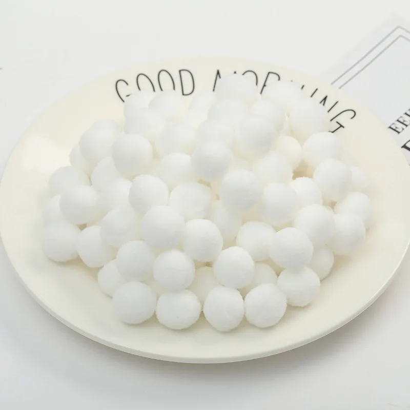 Pom Poms Craft Supplies Fluffy Ball Accessories Craft Toys Craft Supplies 100Pcs 10/15/20/25/30mm Fluffy Soft Pompom Balls Handmade Kids Toys Wedding Decor DIY Pom Poms Felt Ball Sewing Craft Supplies