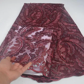 

French Tulle lace fabric african lace fabric bead/Stones swiss voile lace in switzerland 5yards nigerian Guipure lace fabrics