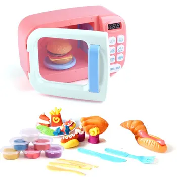 

Children'S Puzzle Color Mud Play House Toys Sound And Light Timing Simulation Small Appliances Microwave Oven