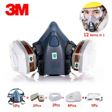 3M 7502 N95 12 в 1 индустриальной работе маска для органических газов защитного респиратора с 6001/5N11/Зеркальное зеркало из нержавеющей стали спрей противогазная маска