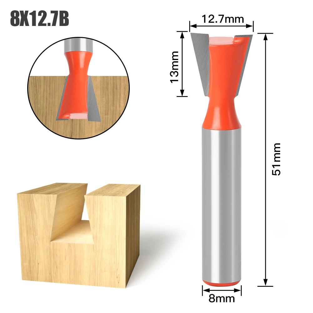 1pcs 8mm Shank 14 degree Dovetail Joint Router Bit 
