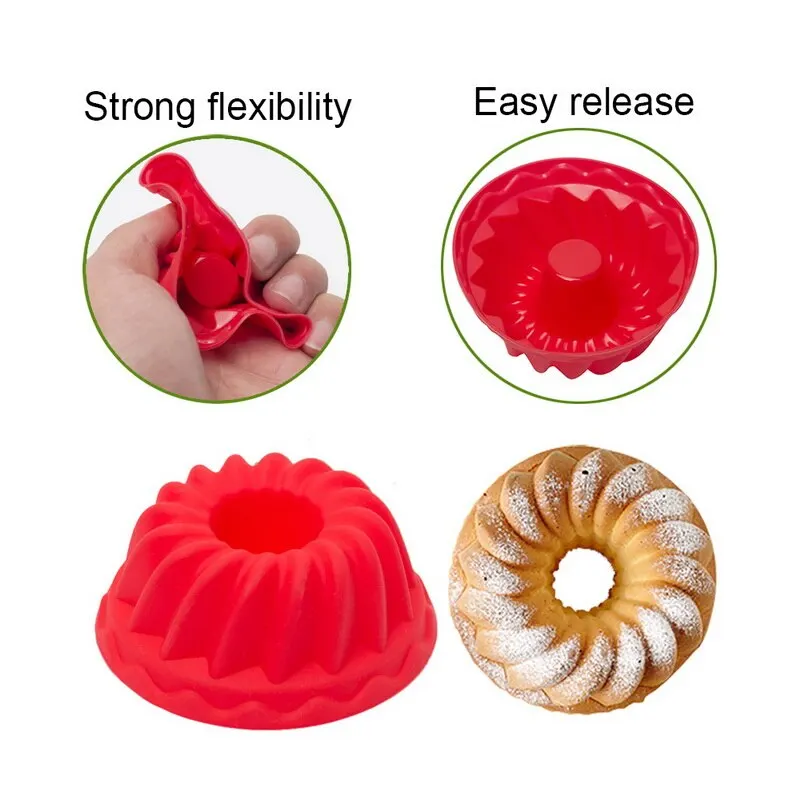 

1pc Silicone Cake Decorating Mold DIY Pastry Tube Fondant Tools Kitchen Baking Accessories Round Cupcake Mould Baking Tools