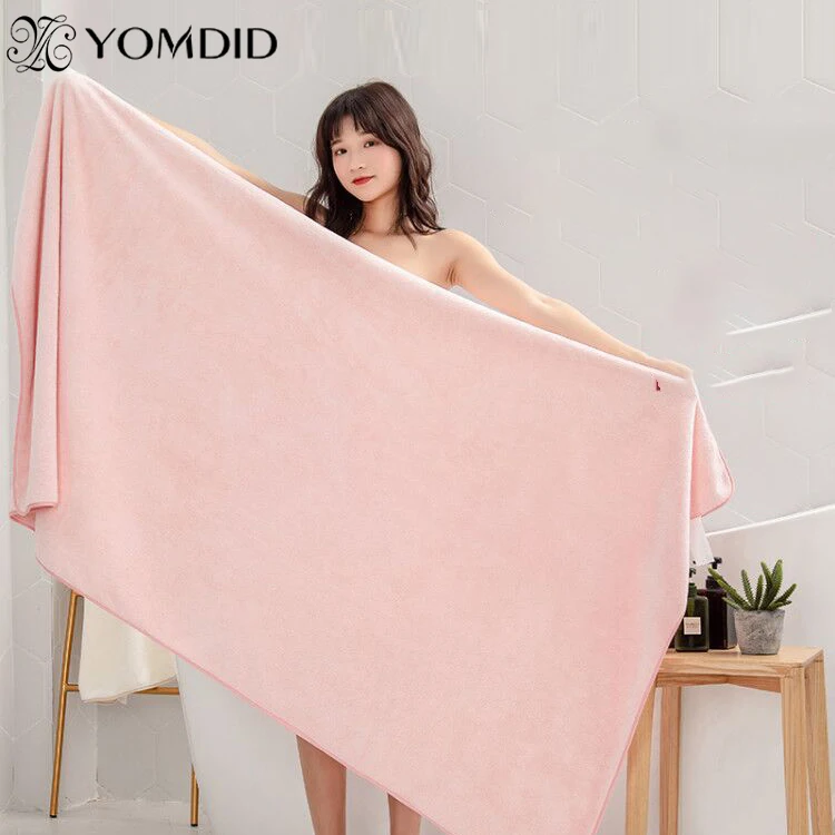 Superfine Fiber Bath Towel Solid Color Towels 75*150cm 90*180cm Soft and Absorbent Cleaning Large Hotel Home Bathroom Gifts | Дом и сад