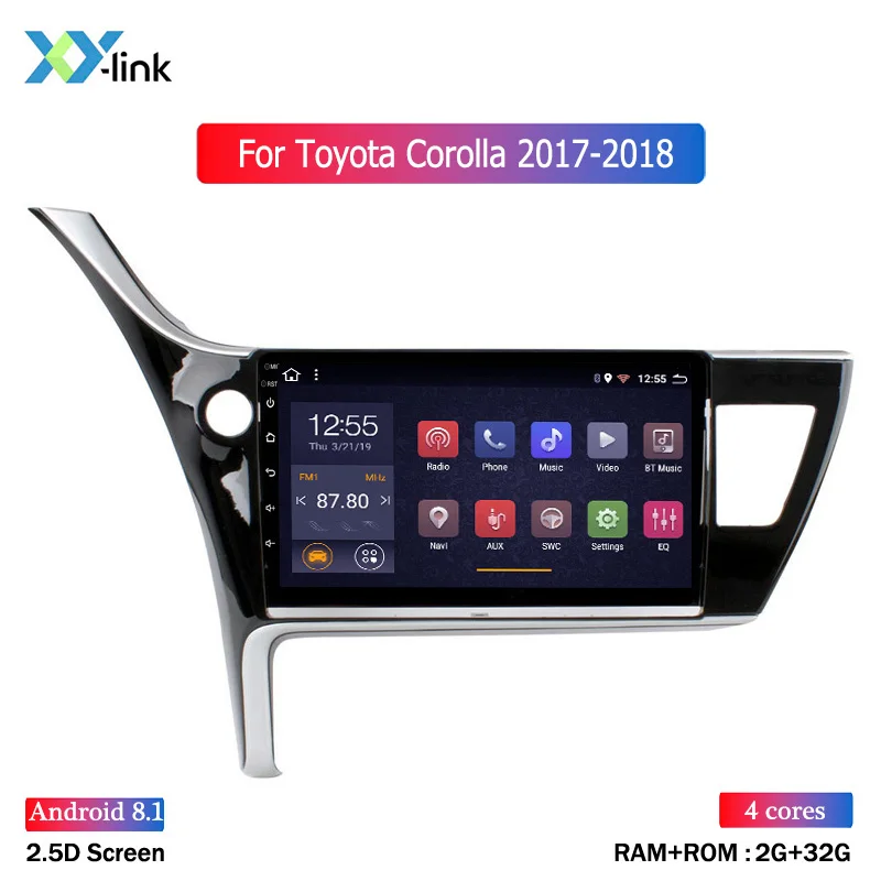 2G ram 32G rom 10,1 дюймов Android 8,1 Автомобильный gps для Toyota corolla altis- навигационная система Поддержка swc - Цвет: 4 CORES 2G RAM