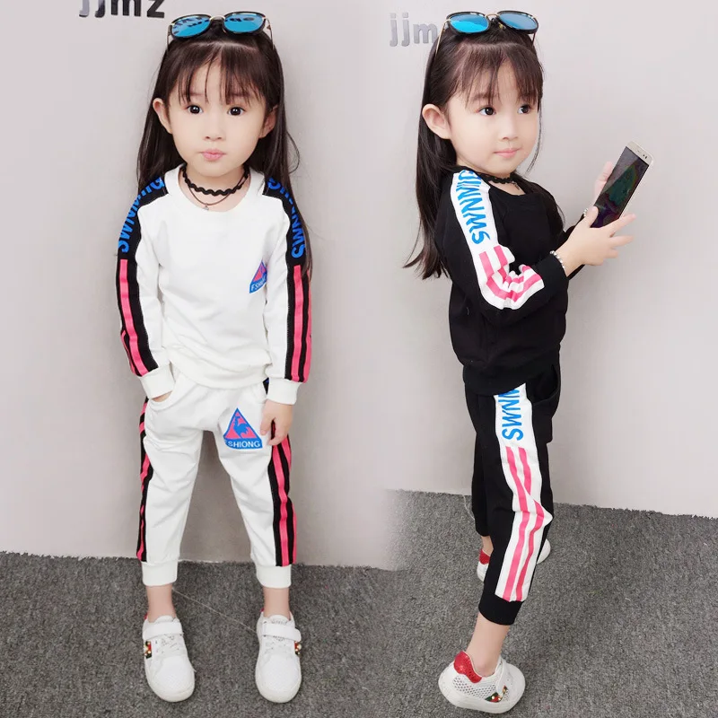 

Girls Spring Clothing Set 2019 New Style Children Kids Baby Casual Sports Two-Piece Set Spring And Autumn 3-4-10-Year-Old