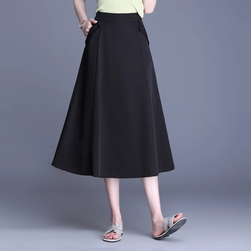 

Photo Shoot ~ Mid-length Skirt Female Spring Summer High-waisted Slimming Skirt INS Big Skirt A- line Skirt Umbrella Skirt