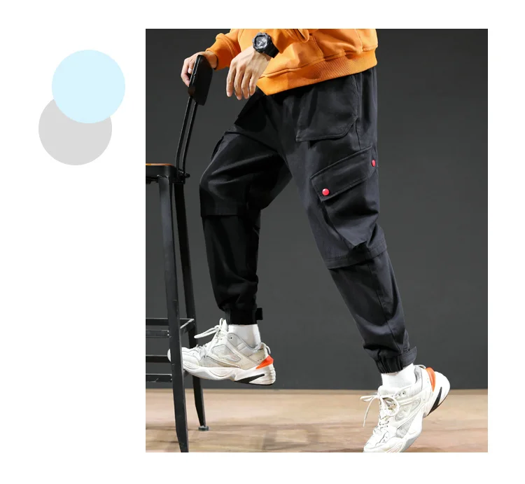 Streetwear Joggers Hip Hop Trousers Men Big Pocket Black Harem Pants Men Clothing Fashions Korean Style Jogger Pants Men