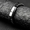 MingAo Fine Stainless Steel Jewelry Multi-Layered Men's Black Leather Beaded Bracelet High Quality Magnet Clasp Christmas Gift ► Photo 3/6
