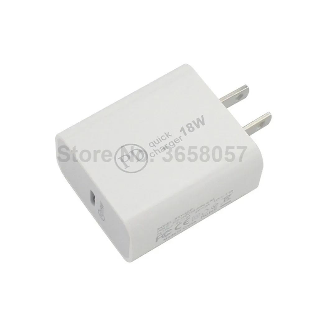 100 шт 18 Вт USB-C Быстрая зарядка usb type-C PD зарядное устройство US Plug Быстрая Зарядка адаптер для телефона 11 для note 10