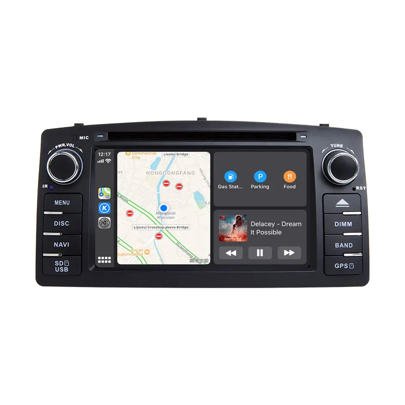 Автомобильный мультимедийный плеер CarPlay 2 Din DVD для Toyota Corolla E120 BYD F3 стерео GPS