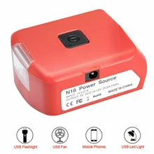 Lampe de travail à lumière LED avec adaptateur, torche, chargeur USB pour téléphone portable, sortie 12V cc pour batterie au Lithium 14.4 18V MAX XR