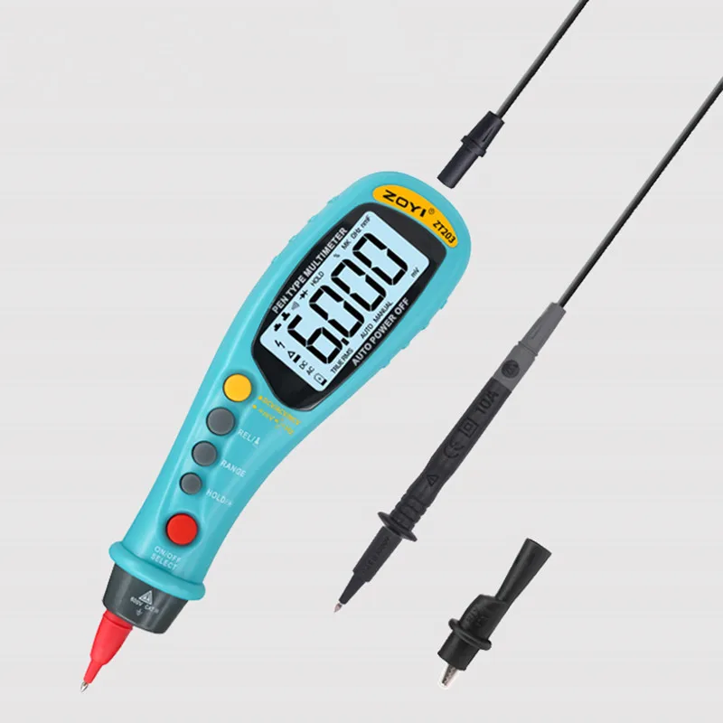Original Manufacturer ZOYI ZT203 True-RMS AC DC Voltage Ohm Capacity Frequency Diode Continuity NCV Digital Pen Type Multimeter
