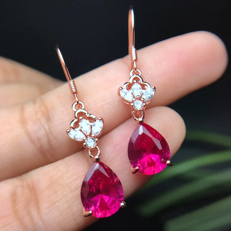 

SPECIAL SALE RUBY EARRINGS 925 STERLING SILVER HOT SELLER STRONGLY RECOMMEND INCLUDING CERTIFICATE