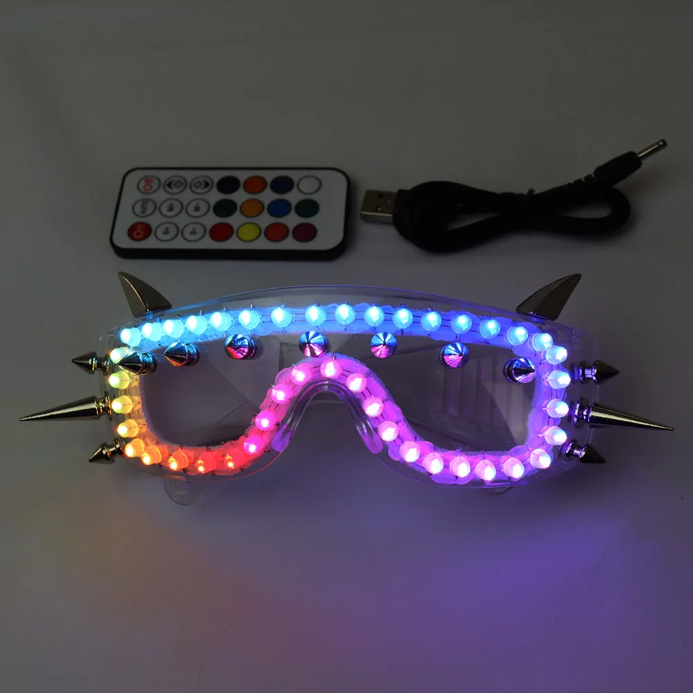 

Pixel Smart LED Goggles Full Color Laser Glasses with Pads Intense Multi-colored 350 Modes Rave EDM Party Glasse