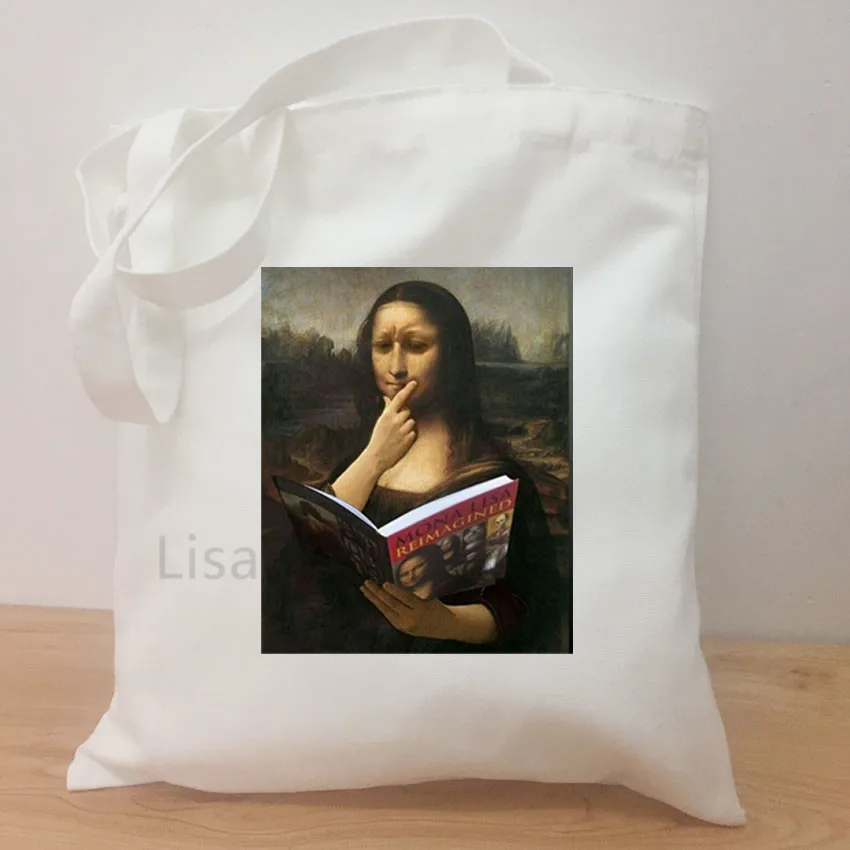 Забавный дизайн Monalisa Pulp fiction, большая вместительность, мультяшная летняя Холщовая Сумка на плечо, женская сумка для покупок, сумка-тоут, сумка-шоппер - Цвет: C2
