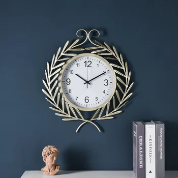 

Northern Europe ear of wheat decorate wall clock drawing room modern simple clock entry lux fashion Decorative wall clock
