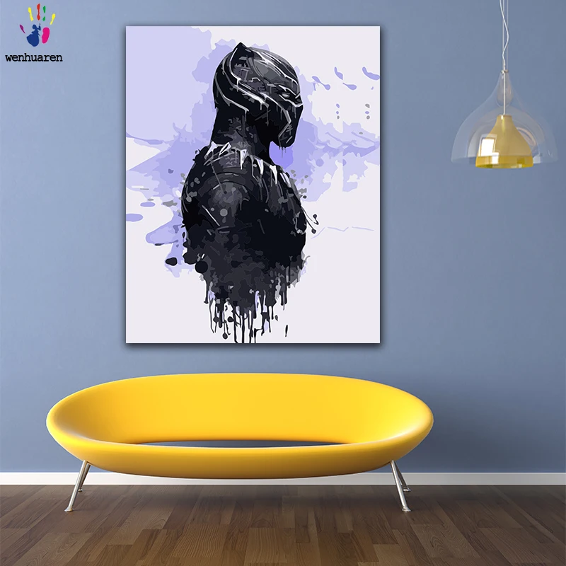 DIY картинки для раскраски по номерам с цветами Бэтмен кино супергерой рисунок