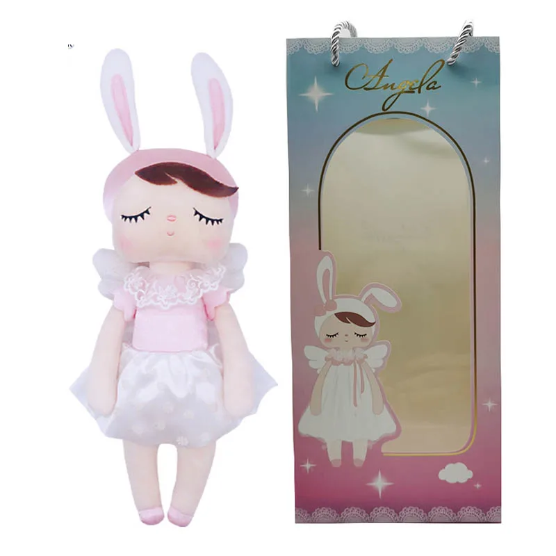 Cute Metoo Angel Angela Dolls Bunny Baby Kawaii Stuffed Toys Kids Soft Plush Toy Christmas Birthday Gift bag
