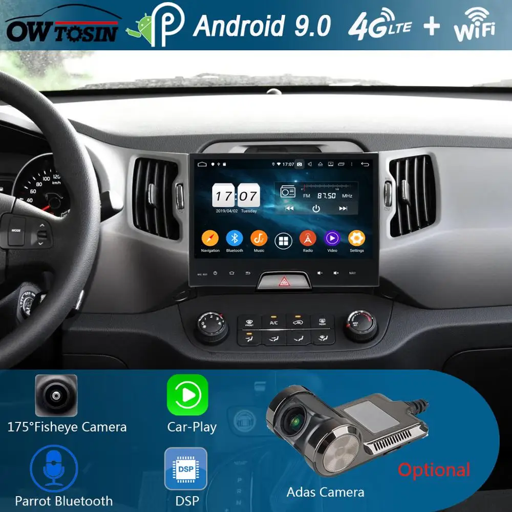 Автомобильный мультимедийный плеер 10 1 &quotIPS 8Core 4G + 64G Android 9 0 для Kia Sportage R 3 2010 2016