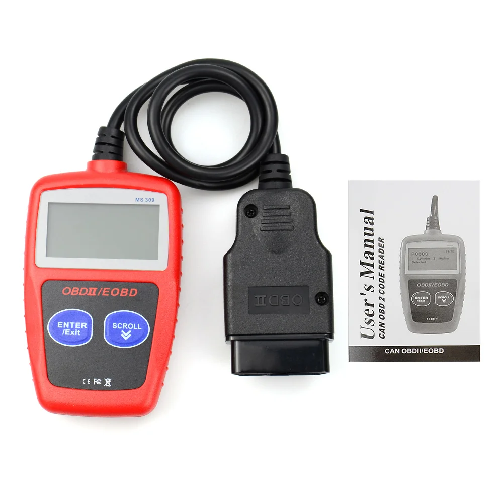 MS309 OBD2 автомобильный считыватель кодов EOBD OBD II диагностический инструмент