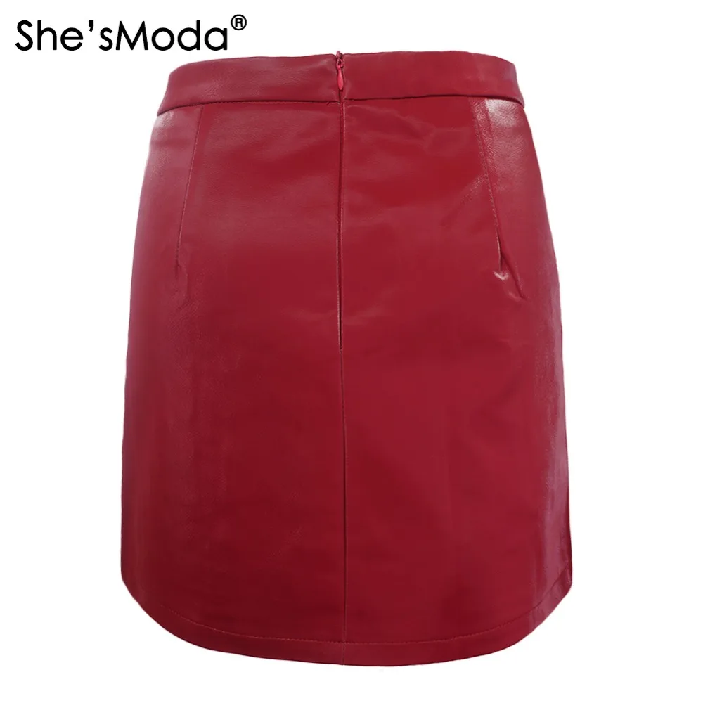 She'sModa новые женские вечерние мини-юбки-карандаш из искусственной кожи