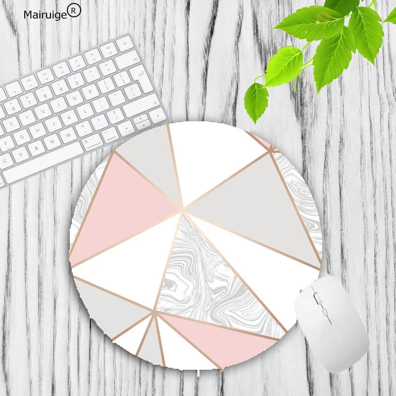 No Lock Edge 20X20CM LaumansPink розовое золото мраморный круглый коврик для мыши 20X20 см 22X22 см замок край коврик для мыши выберите для подарка/игры/офиса коврики для планшетов - Цвет: No Lock Edge 20X20CM