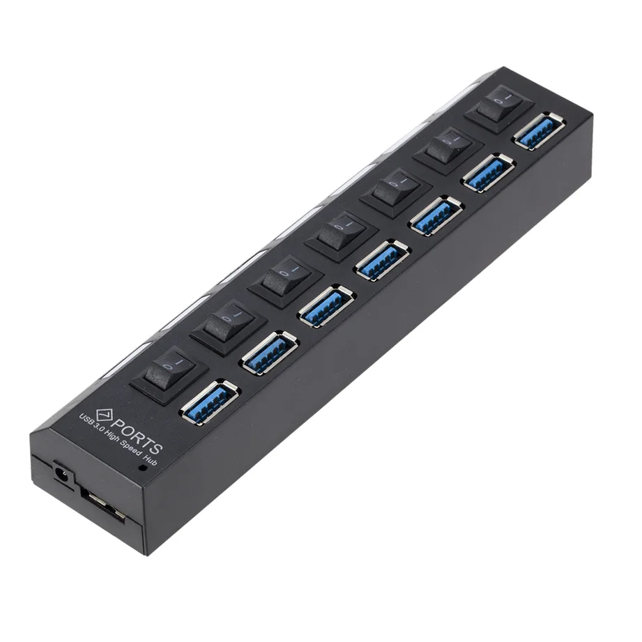 USB 3.0 Hub USB Hub 3.0 Multi USB Splitter 3 Hab Use Power Adapter 7 Port Multiple Expander 3.0 USB3 Hub with Switch for PC