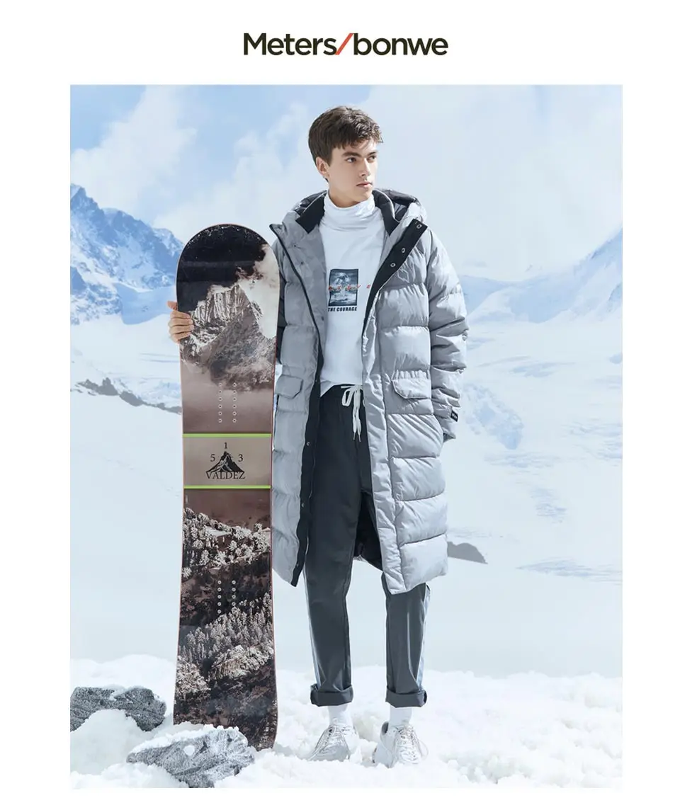 Metersbonwe Long Down Winter Jackets Business Long Thick Winter Down Coat Men Solid Fashion Overcoat Outerwear Warm 229386