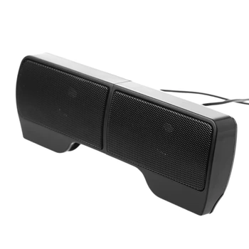 

1 Pair Mini USB Powered Line Control Stereo Clip-On Speaker For Notebook Laptop XXUC