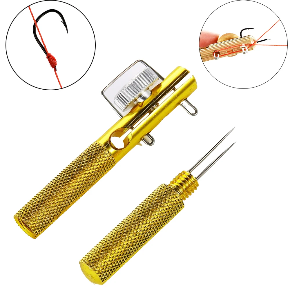 

Full Metal Fishing Hook Knotting Tool & Tie Hook Loop Making Device & Hooks Decoupling remover Carp Fishing Accessory