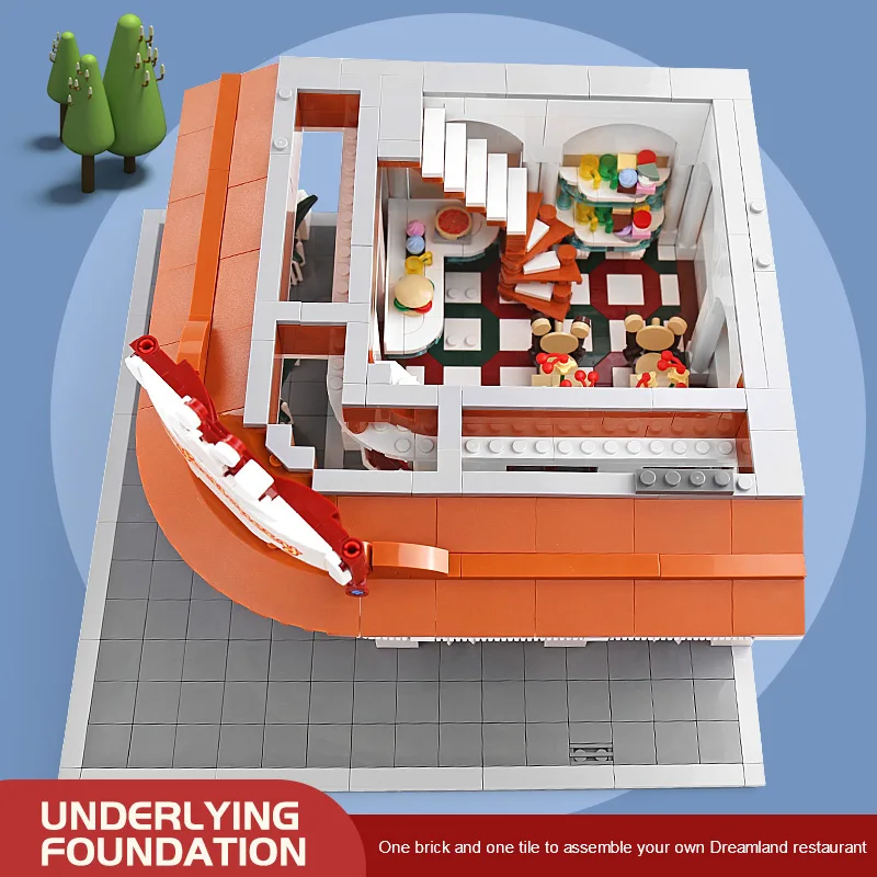 MOC Mold King 11003 Creator Expert Corner ресторанная улица серия модель строительные блоки