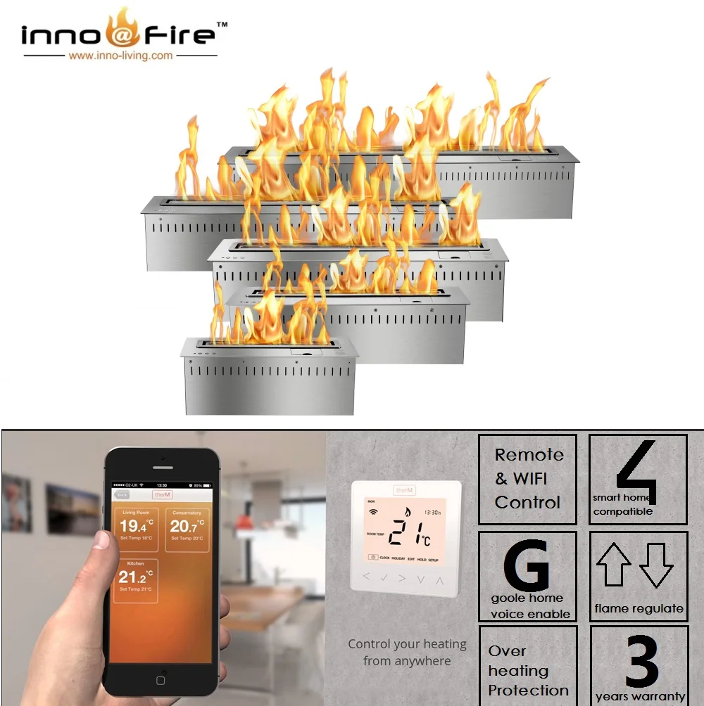 

Inno living 24 inch bioethanol fireplace burner wifi