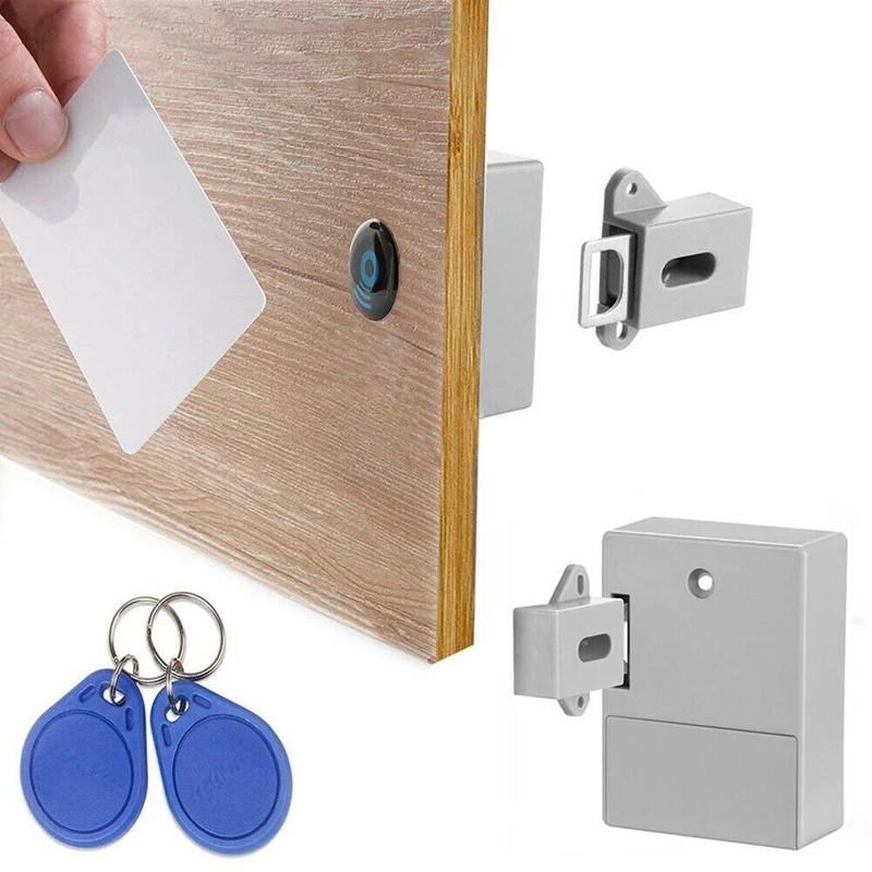 

RFID Electronic Cabinet Lock DIY for Wooden Drawer door Invisible Hidden Free Opening Intelligent Sensor Wardrobe Shoe Keyles