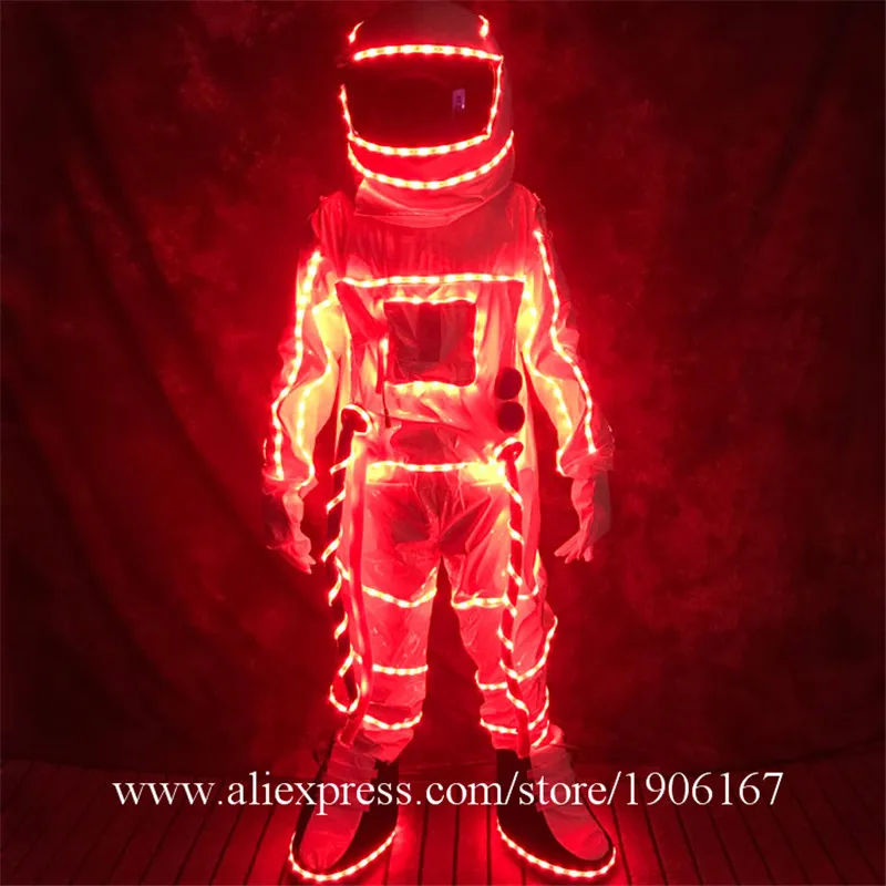 RGB Led светящаяся одежда астронавта Бар ночной клуб услуги KTV костюм со светодиодной подсветкой spaceman одежда