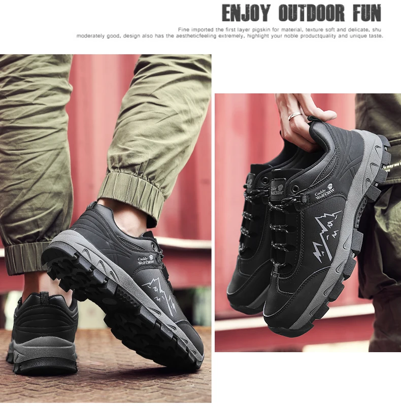 Autumn Winter Men Mountain Climbing Shoes Big Size Outdoor Trail Sneakers Warm Hiking Shoes for Men Trekking Sneakers Brand